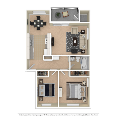 a floor plan of a bedroom apartment